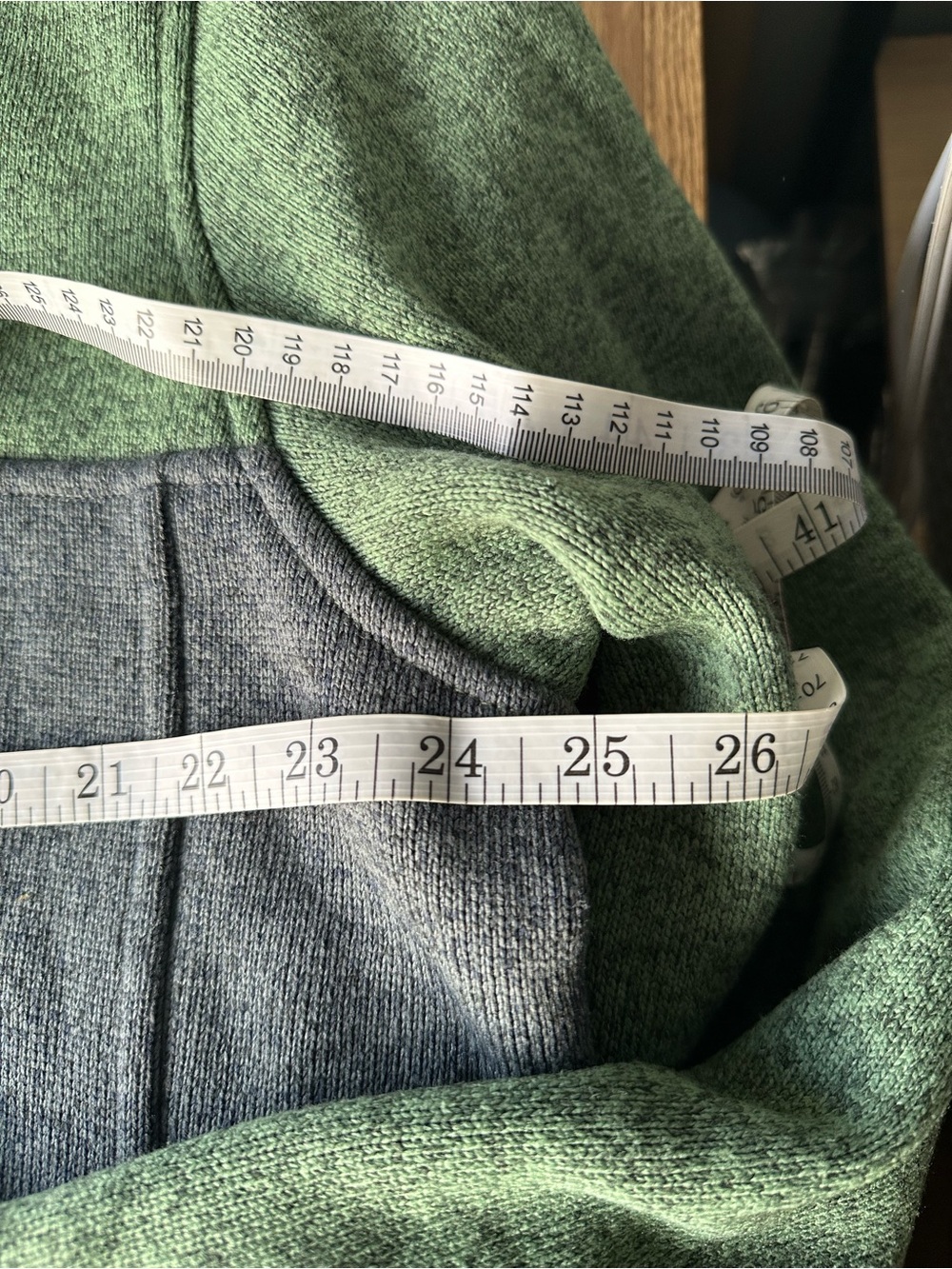 LL Bean Men XL Sweater 1/4 Snap Fleece Pullover Colorblock Green Gray - Picture 5 of 8